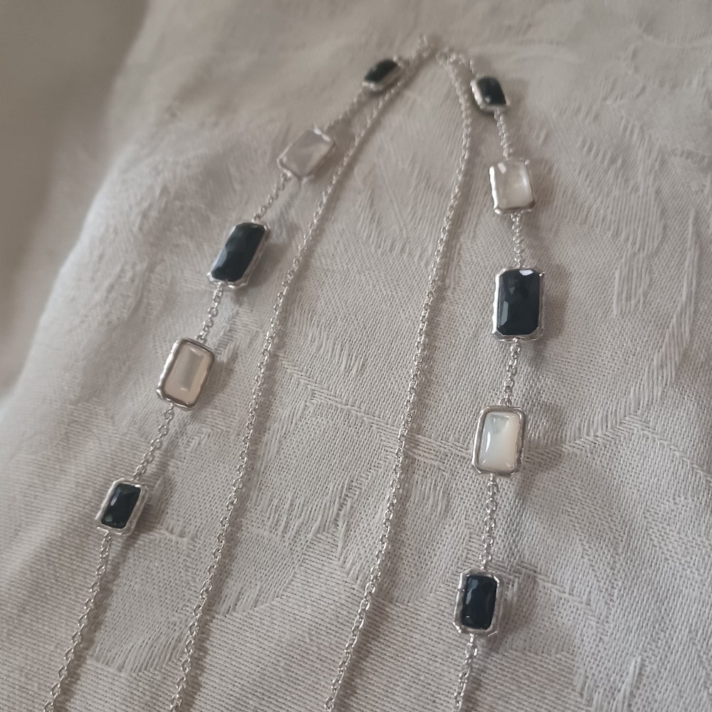 Ippolita Wonderland Necklace in Sterling Silver, Onyx and MOP, 34" - Picture 3 of 10